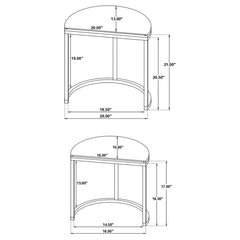 Zakiya Black 2 Pc Nesting Table - furniture place usa