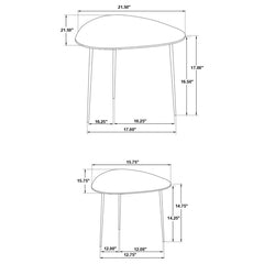 Tobias Black 2 Pc Nesting Table - furniture place usa