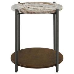 Noemie Brown Side Table - furniture place usa