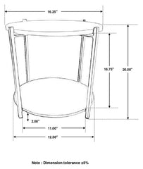 Noemie Brown Side Table - furniture place usa