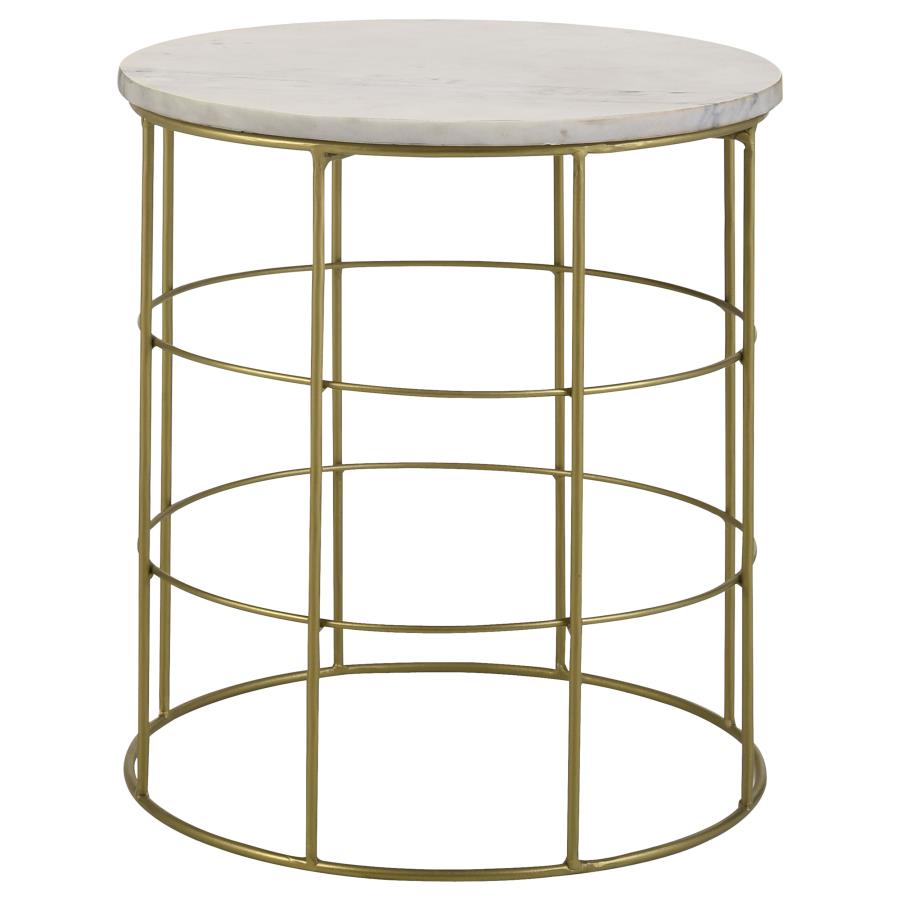 Heloisa Gold Side Table - furniture place usa
