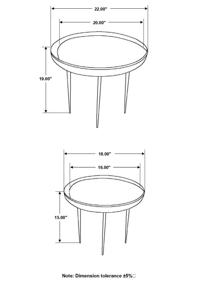 Nuala Brown 2 Pc Nesting Table - furniture place usa