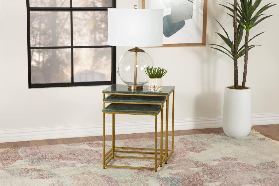 Medora Green 3 Pc Nesting Table - furniture place usa