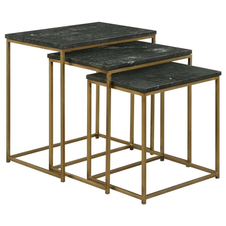 Medora Green 3 Pc Nesting Table - furniture place usa
