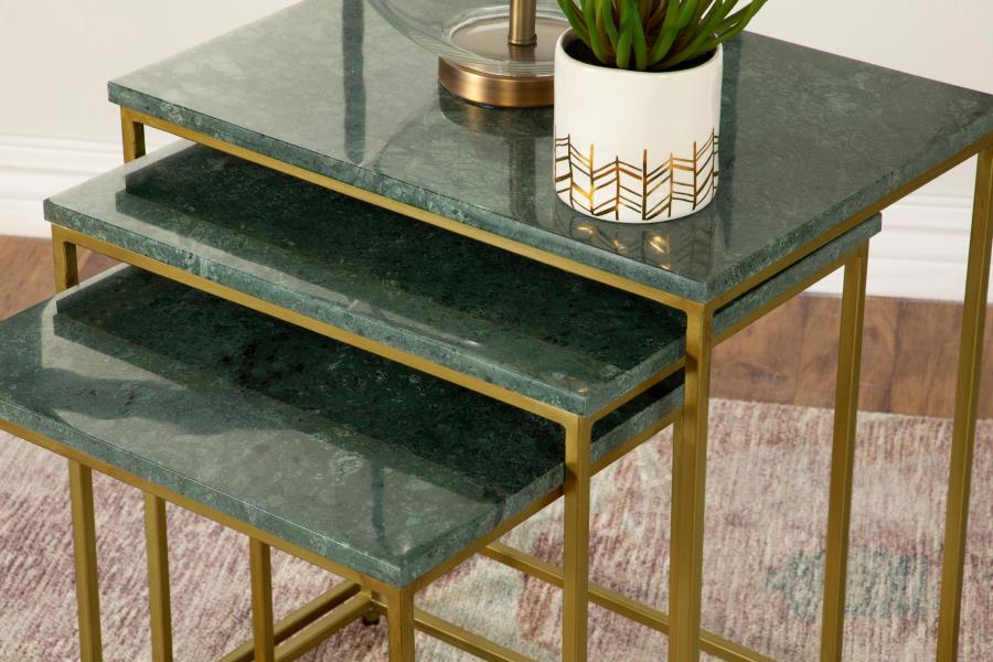 Medora Green 3 Pc Nesting Table - furniture place usa