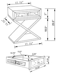 Hazel Silver Side Table - furniture place usa