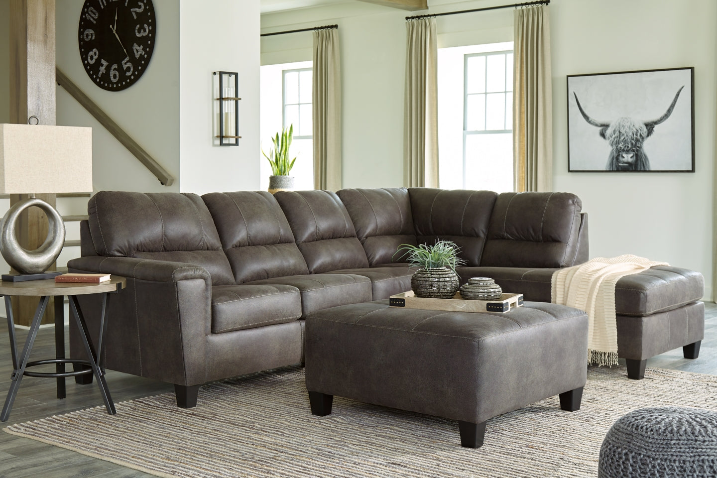 Navi 2-Piece Sectional with Ottoman - PKG007395 - furniture place usa