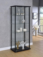 Delphinium Black Curio Cabinet - furniture place usa