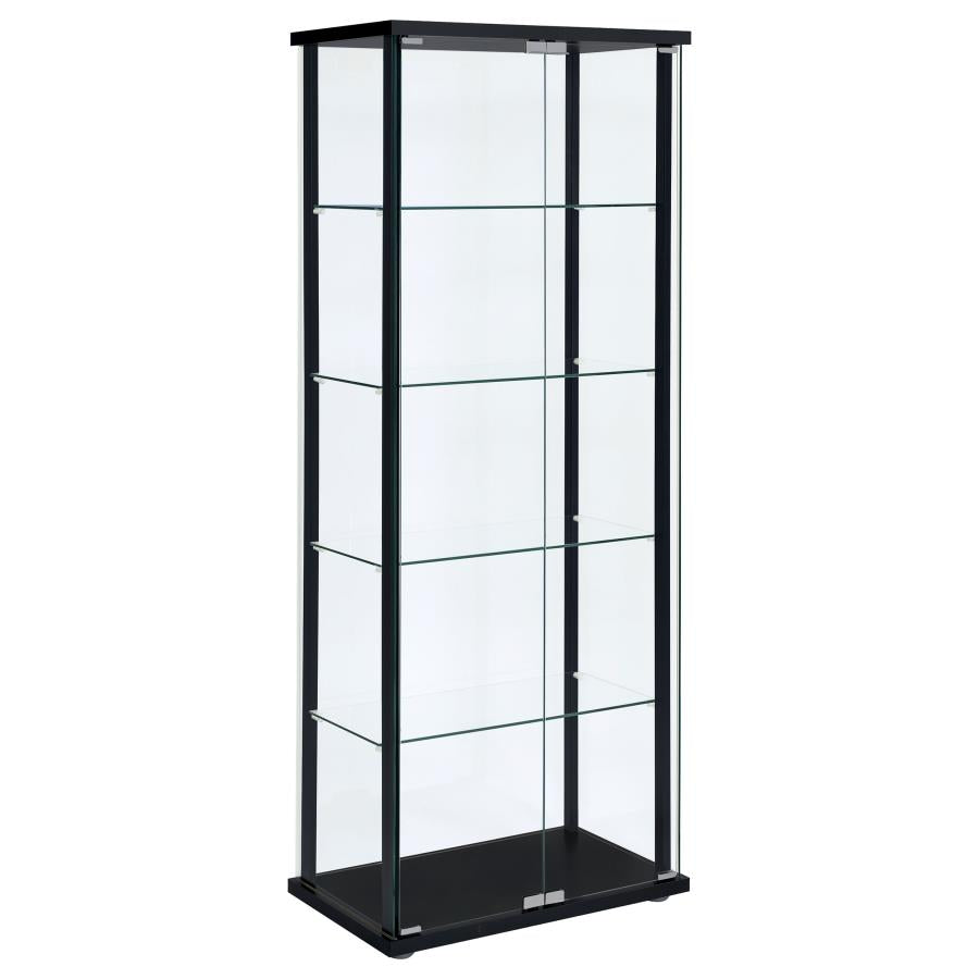 Delphinium Black Curio Cabinet - furniture place usa