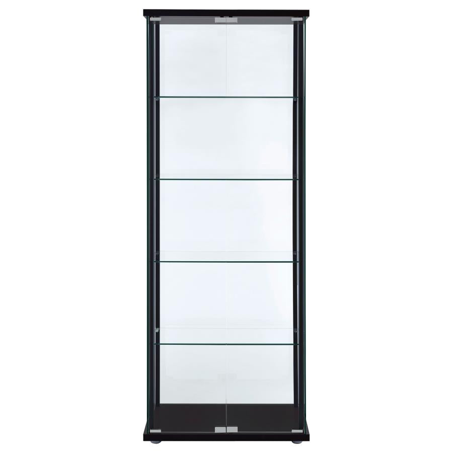 Delphinium Black Curio Cabinet - furniture place usa