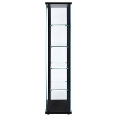 Delphinium Black Curio Cabinet - furniture place usa