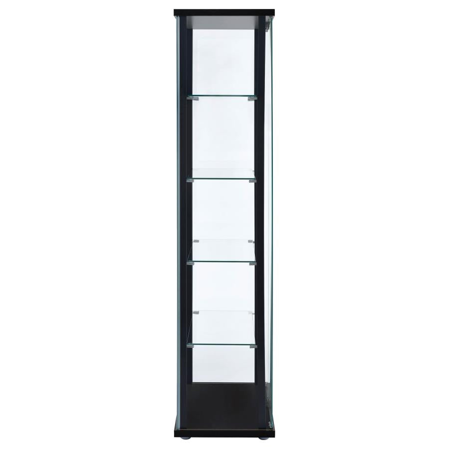 Delphinium Black Curio Cabinet - furniture place usa