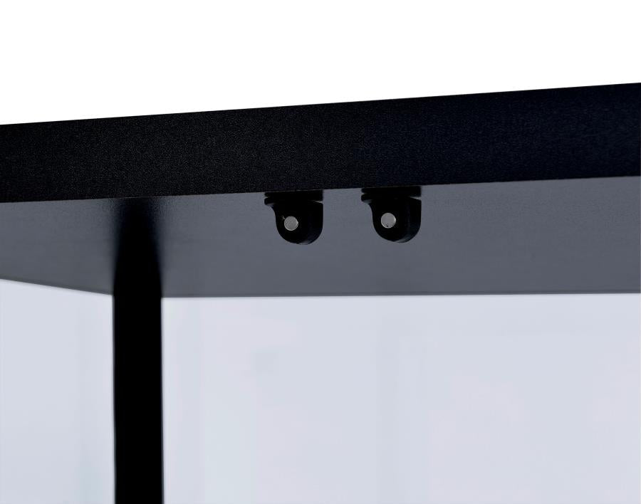 Delphinium Black Curio Cabinet - furniture place usa