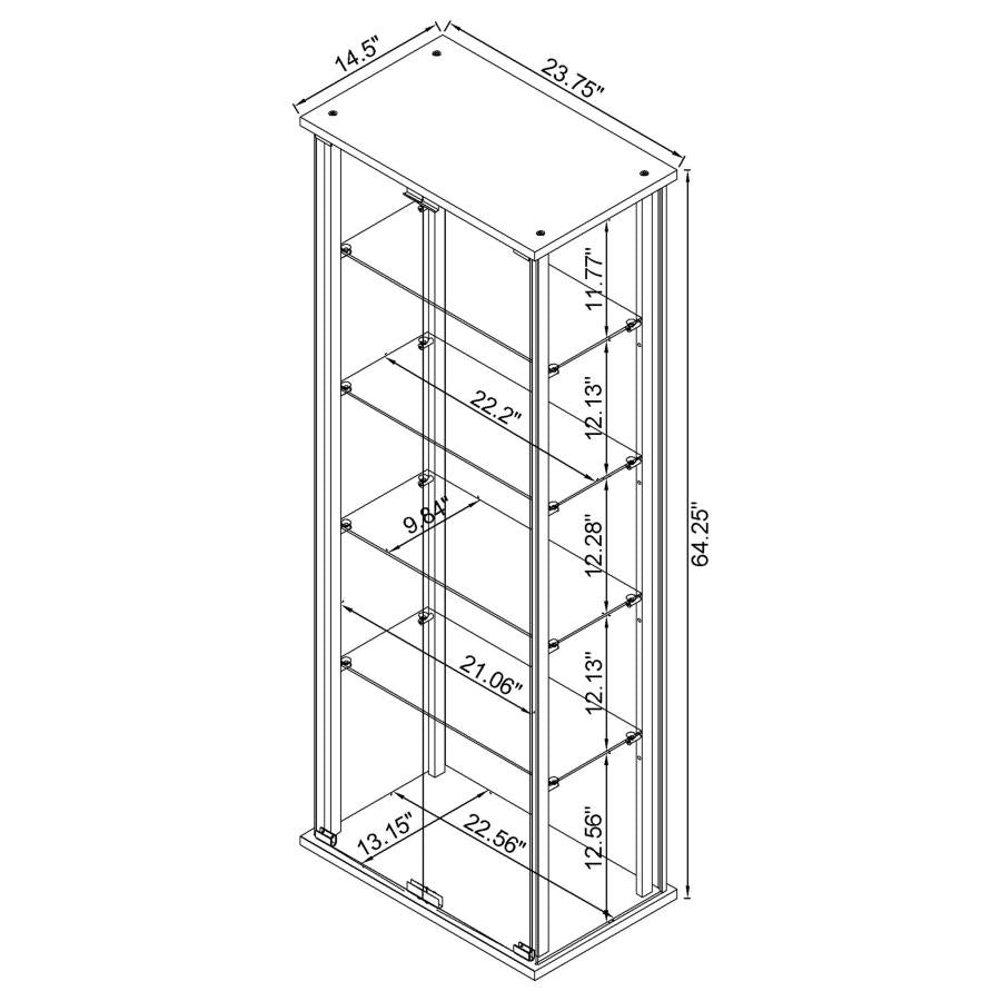 Delphinium Black Curio Cabinet - furniture place usa