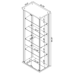Delphinium Black Curio Cabinet - furniture place usa