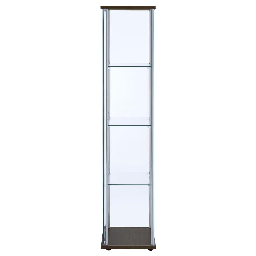 Bellatrix Brown Curio Cabinet - furniture place usa