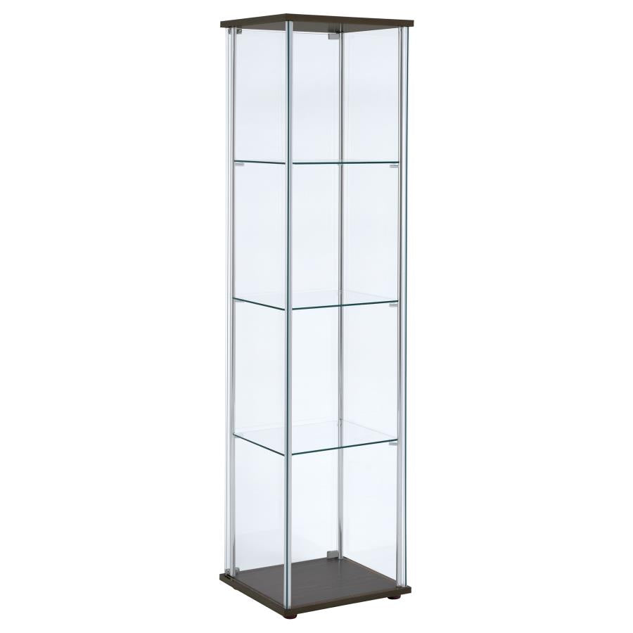 Bellatrix Brown Curio Cabinet - furniture place usa