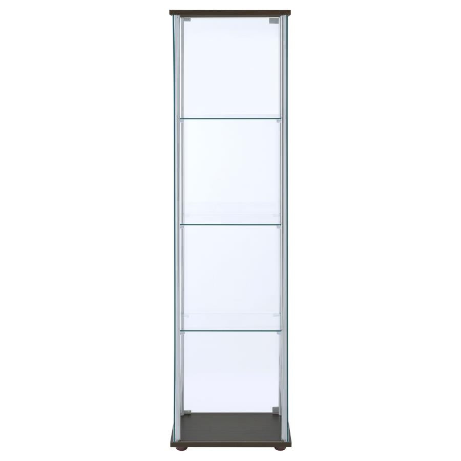 Bellatrix Brown Curio Cabinet - furniture place usa