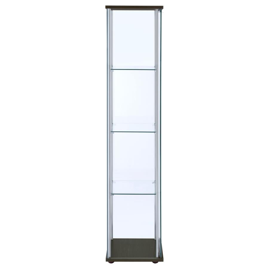Bellatrix Brown Curio Cabinet - furniture place usa