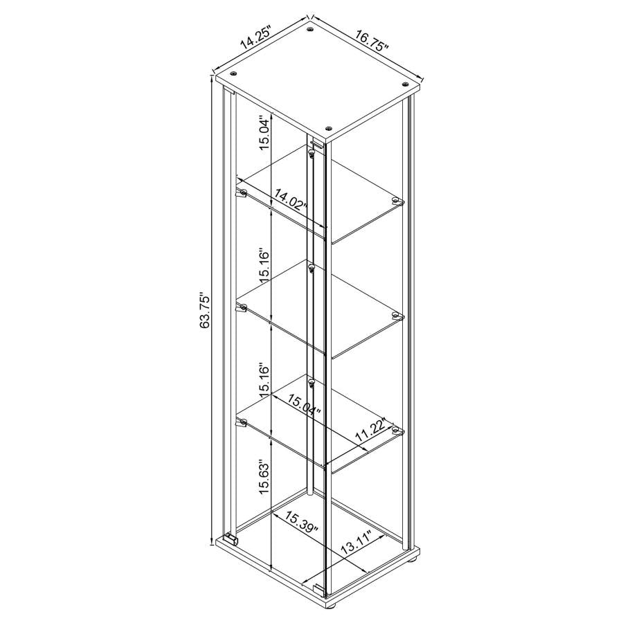Bellatrix Brown Curio Cabinet - furniture place usa