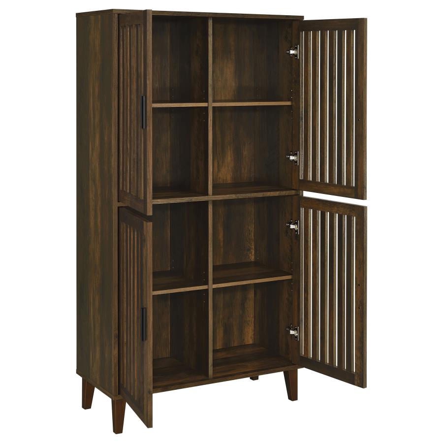 Elouise Brown Tall Accent Cabinet - furniture place usa