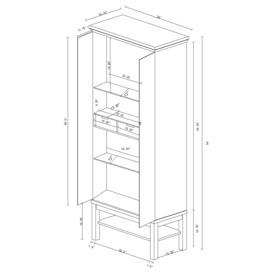 Lovegood Brown Tall Accent Cabinet - furniture place usa