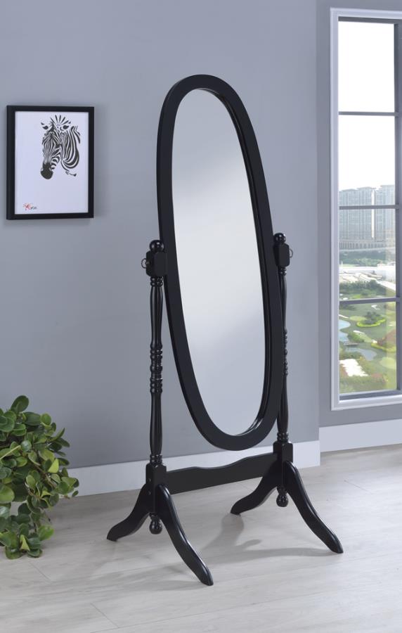 Foyet Black Cheval Mirror - furniture place usa