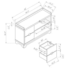Aylin Grey Storage Bench - furniture place usa