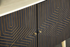 Ixora Black Accent Cabinet - furniture place usa