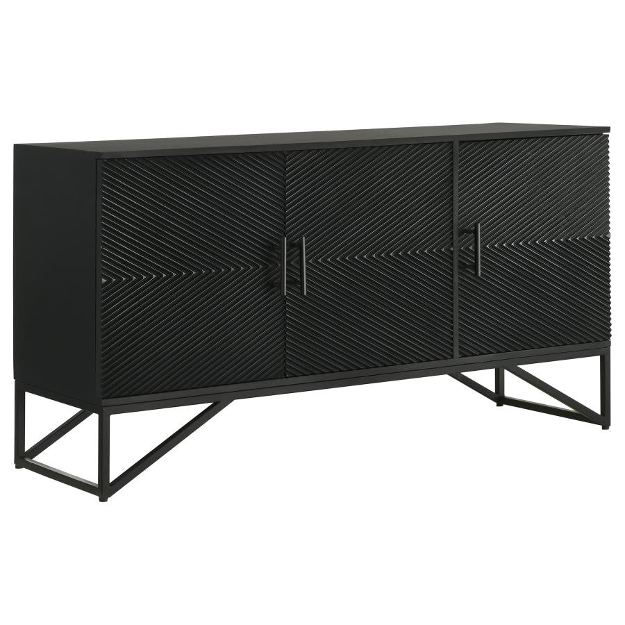 Riddell Black Accent Cabinet - furniture place usa