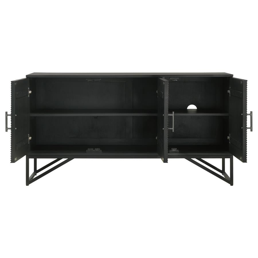 Riddell Black Accent Cabinet - furniture place usa