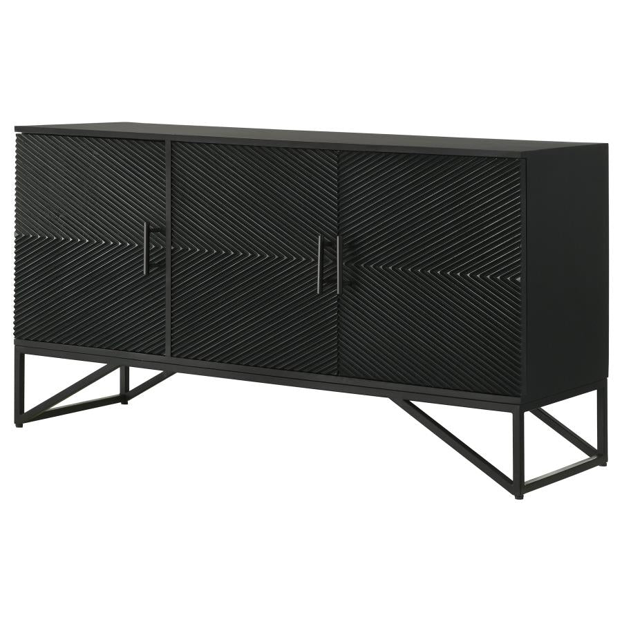 Riddell Black Accent Cabinet - furniture place usa