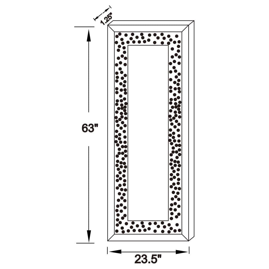 Valerie Silver Floor Mirror - furniture place usa
