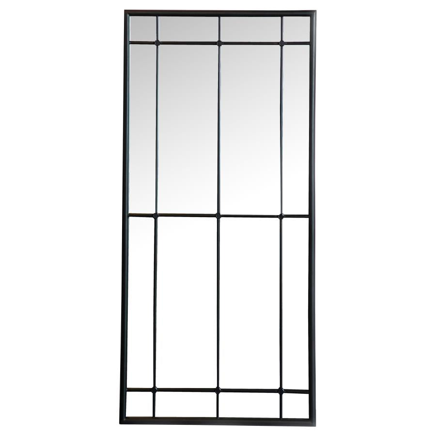 Annetta Black Floor Mirror - furniture place usa