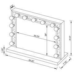 Wilmer Silver Table Mirror - furniture place usa