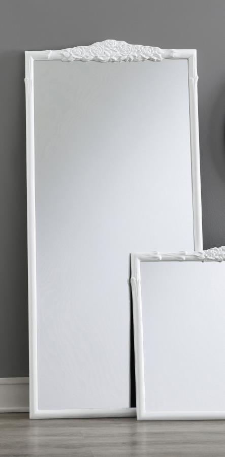 Sylvie White Floor Mirror - furniture place usa