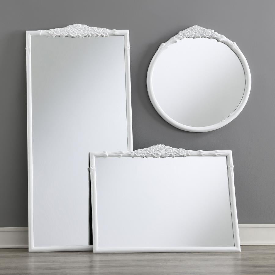 Sylvie White Floor Mirror - furniture place usa