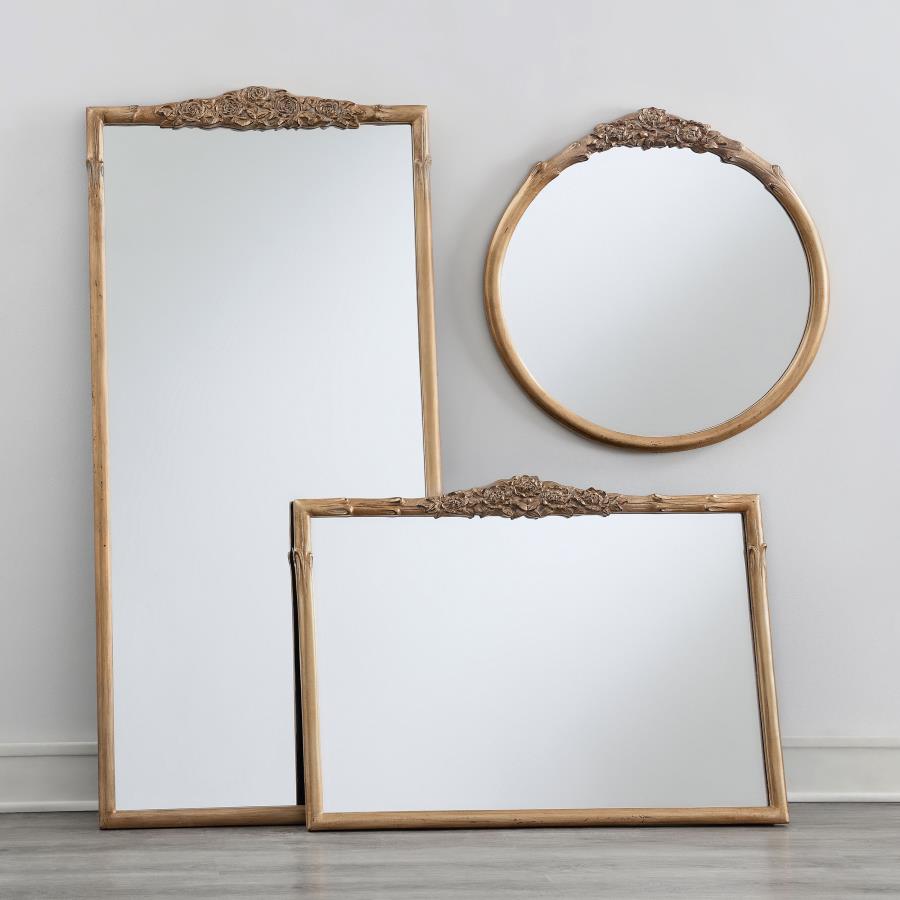 Sylvie Gold Floor Mirror - furniture place usa