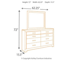 Culverbach Queen/Full Panel Headboard Bed with Mirrored Dresser, Chest and Nightstand - furniture place usa