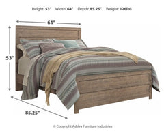 Culverbach Queen/Full Panel Headboard Bed with Mirrored Dresser - furniture place usa