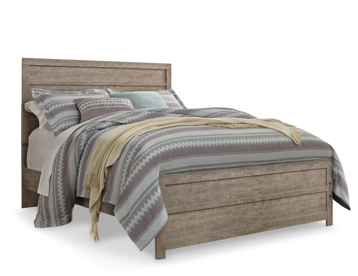 Culverbach Queen/Full Panel Headboard Bed with Mirrored Dresser - furniture place usa