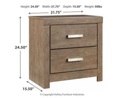 Culverbach Queen/Full Panel Headboard Bed with Mirrored Dresser, Chest and Nightstand - furniture place usa