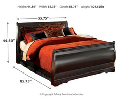 Huey Vineyard Full Sleigh Bed with Dresser and Mirror - furniture place usa