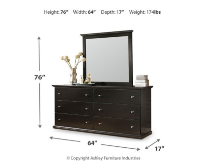 Maribel Queen/Full Panel Headboard Bed with Mirrored Dresser and 2 Nightstands - furniture place usa
