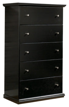 Maribel Queen/Full Panel Headboard Bed with Mirrored Dresser, Chest and 2 Nightstands - furniture place usa