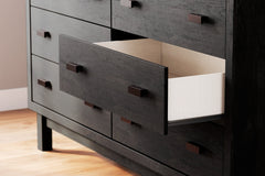 Toretto King Panel Bookcase Bed with Mirrored Dresser - furniture place usa