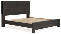 Toretto King Panel Bookcase Bed with Mirrored Dresser - furniture place usa