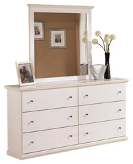 Bostwick Shoals Queen/Full Panel Headboard Bed with Mirrored Dresser and 2 Nightstands - furniture place usa