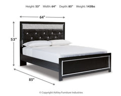 Kaydell Queen Upholstered Panel Storage Bed with Mirrored Dresser and 2 Nightstands - furniture place usa
