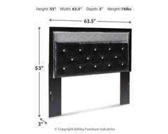 Kaydell Queen Upholstered Panel Headboard with Mirrored Dresser, Chest and 2 Nightstands - furniture place usa